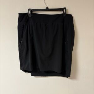 Athleta Black Skort with Zip Pockets Tennis Pickleball Golf XL